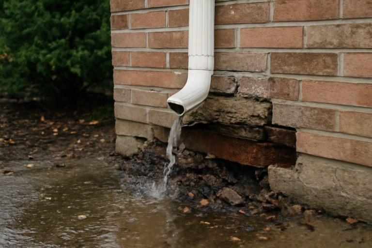 Downspout Failure Water Removal